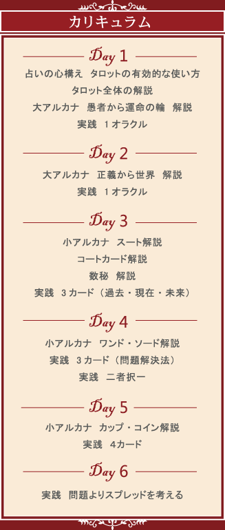 タロット講座カリキュラム